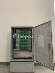 Outdoor SMC fiber street cabinet, SC, 288 fibers, single-sided, single door, plastic case splitter type, with 10 plastic case slots