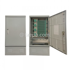 Outdoor SMC fiber street cabinet, SC, 576 fibers, double-sided, single door, plastic case splitter type, with 10 plastic case slots