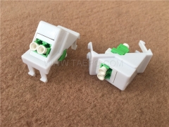 Plastic insert with LC/APC duplex adapter