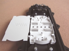 Fiber optic splice closure (FOSC), horizontal type, mechanical sealing, 48 fibers