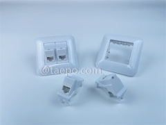 Network outlet 2-port keystone jack CAT6 UTP 8P8C