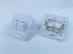 Network outlet 2-port keystone jack CAT6 UTP 8P8C
