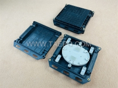 Fiber optic splice closure (FOSC), horizontal type, mechanical sealing, 24 fibers, max 24 bunchy fibers