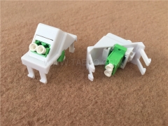 Plastic insert with LC/APC duplex adapter