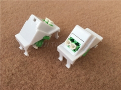 Plastic insert with LC/APC duplex adapter