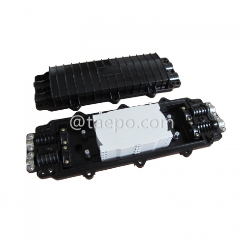 Fiber optic splice closure (FOSC), horizontal type, mechanical sealing, 96 fibers