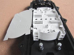 Fiber optic splice closure (FOSC), horizontal type, mechanical sealing, 72 fibers