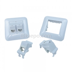 Network outlet 2-port keystone jack CAT6 UTP 8P8C