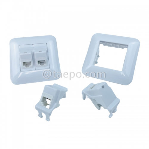 Network outlet 2-port keystone jack CAT6 UTP 8P8C