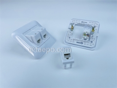 Network outlet 2-port keystone jack CAT6 UTP 8P8C