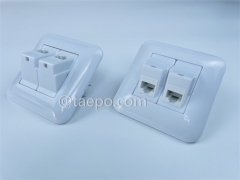 Network outlet 2-port keystone jack CAT6 UTP 8P8C