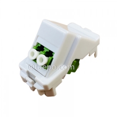 Plastic insert with LC/APC duplex adapter