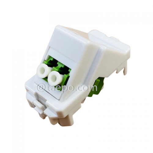 Plastic insert with LC/APC duplex adapter