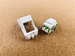 Plastic insert with LC/APC duplex adapter