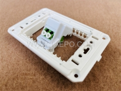 Plastic insert with LC/APC duplex adapter