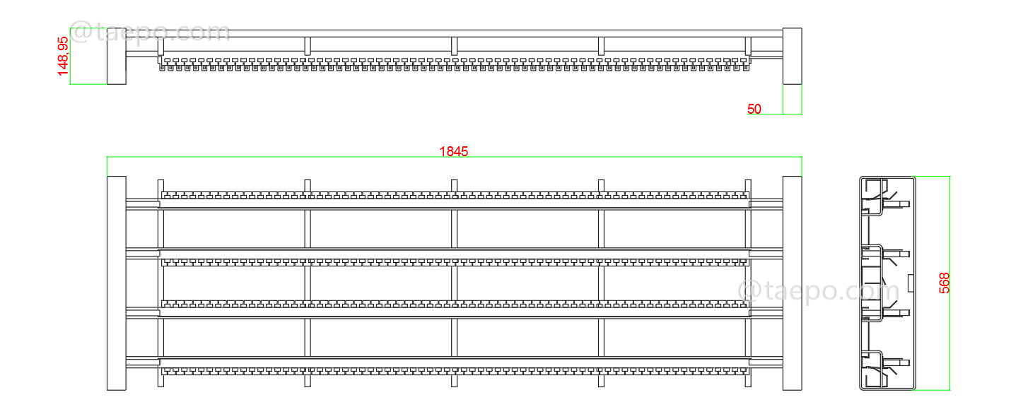 Drawing for Indoor 1400 pairs Intermediate Distribution Frame (IDF) for LSA module