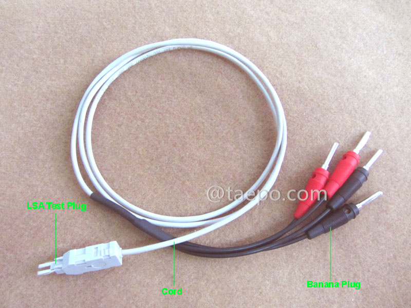 illustration for 4-pole test cord, LSA test plug to banana plug, 1.5m