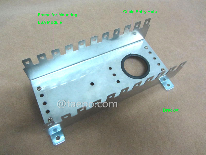 illustration for 10 pairs LSA back mount frame, 11 ways, narrow bays cable heads 80