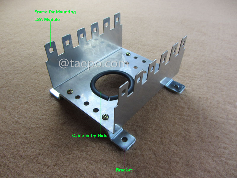 illustration for 10 pairs LSA back mount frame, 6 ways, narrow bays cable heads 80