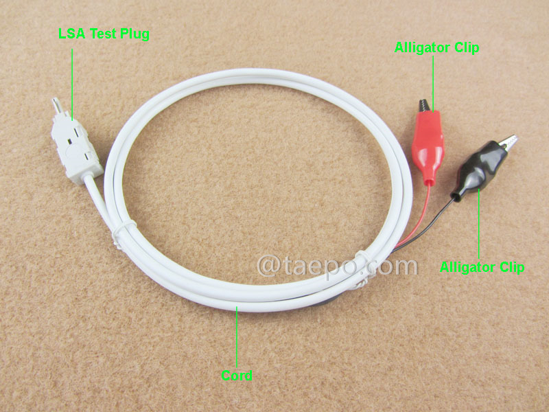 illustration for 2-pole test cord, LSA test plug to alligator clip , 1.5m