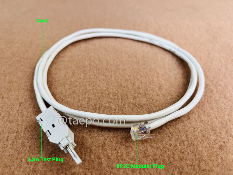 illustration for 2-pole test cord, LSA test plug to 6P2C modular plug, 1.5m