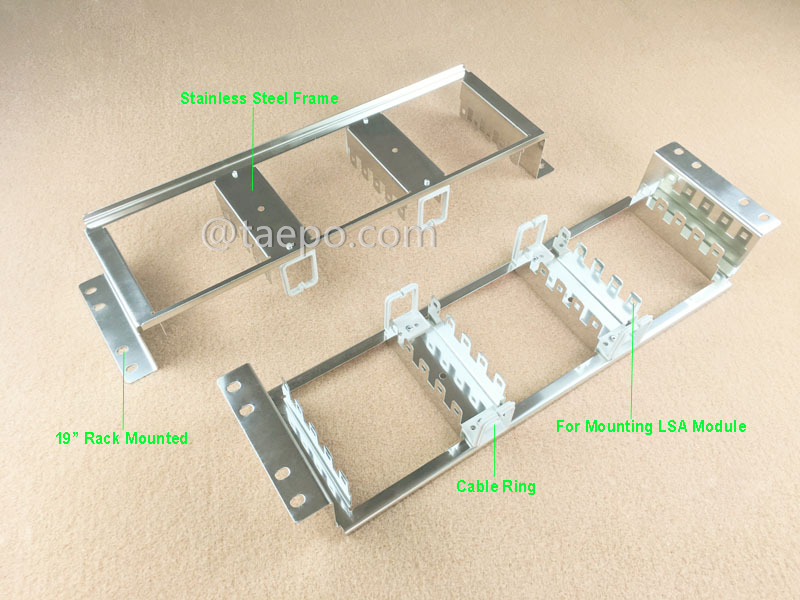 illustration for 10 pairs LSA rack mounting frame, 15 ways, stainless steel