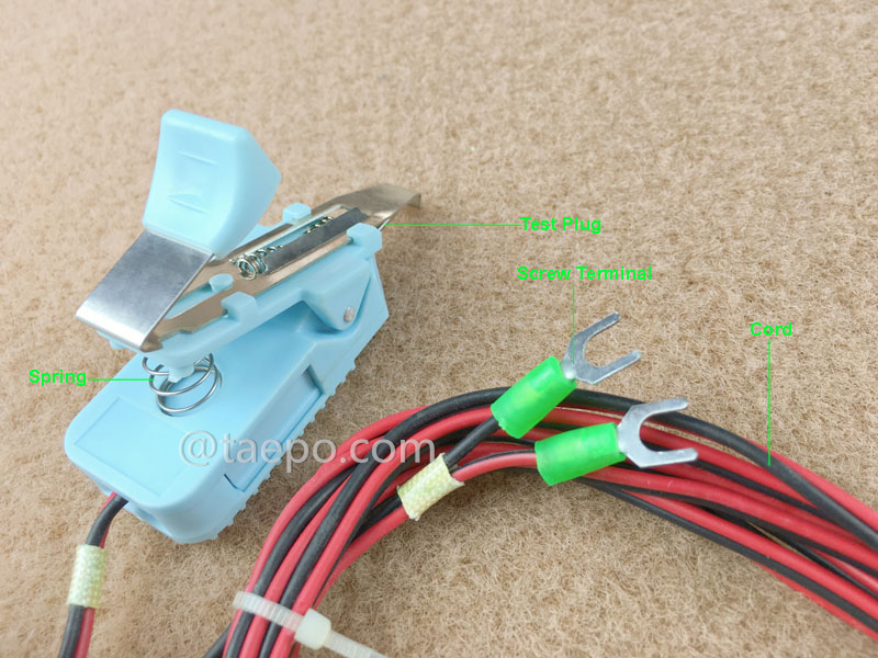 illustration for 2-pole test cord for splicing module, test plug to screw terminal