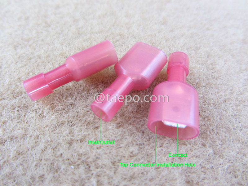 Illustration for 951T nylon terminal, 1-wire, AWG22-18 conductor, red, for 951 tap connector