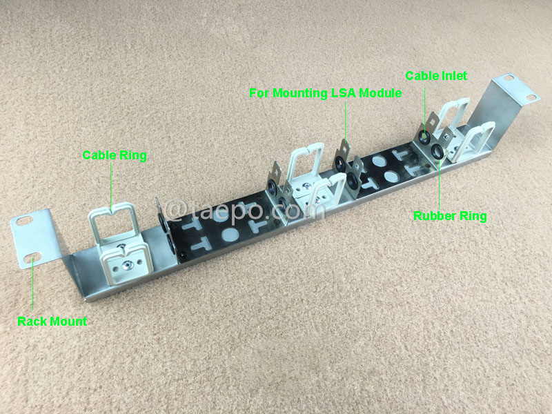 illustration for 10 pairs LSA rack mounting frame, 4 ways, stainless steel