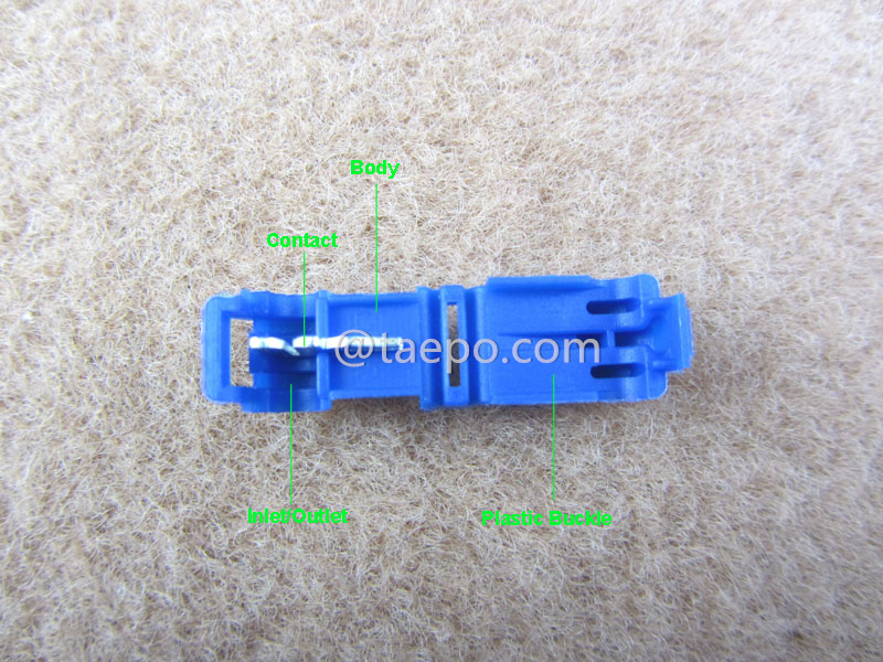 Illustration for 952 self-stripping electrical tap connectors, 1-wire, AWG18-14 conductor, single pin, blue