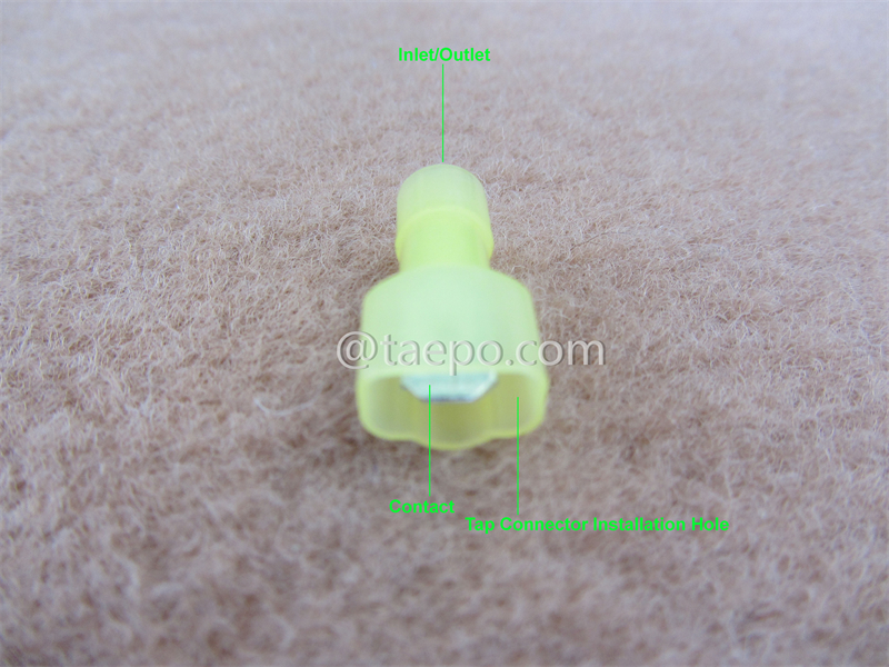Illustration for 953T nylon terminal, 1-wire, AWG14-12 conductor, yellow, for 953 tap connector