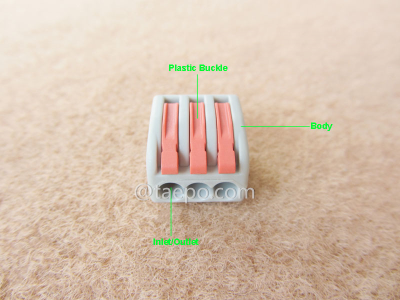 illustration for 413 compact electrical splicing connector, 3-wire, 0.08-2.5mm2 conductor
