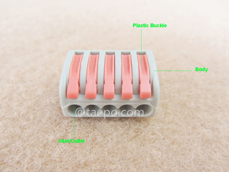 illustration for 415 compact electrical splicing connector, 5-wire, 0.08-2.5mm2 conductor
