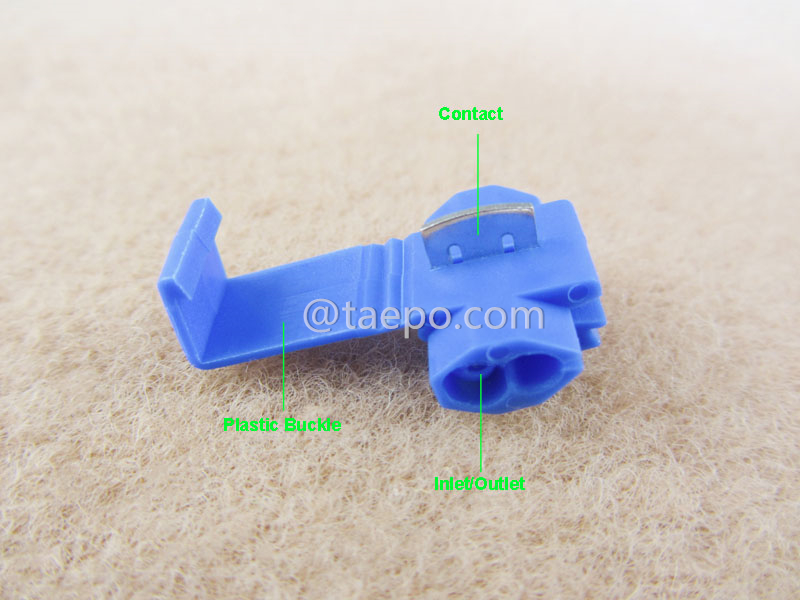 illustration for 560 run & tap connector, 2-wire, AWG18-14 conductor, single pin, blue