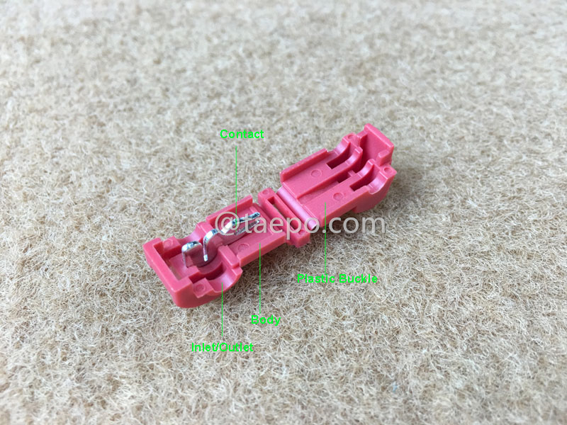 Illustration for 951 self-stripping electrical tap connectors, 1-wire, AWG22-18 conductor, single pin, red