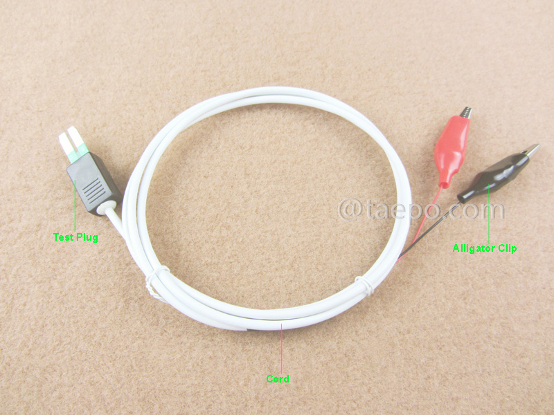 Illustration for 2-pole HW test cord, test plug to alligator clip