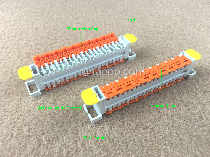 Illustration for 10 pairs QCS cross connection terminal block, gel filled