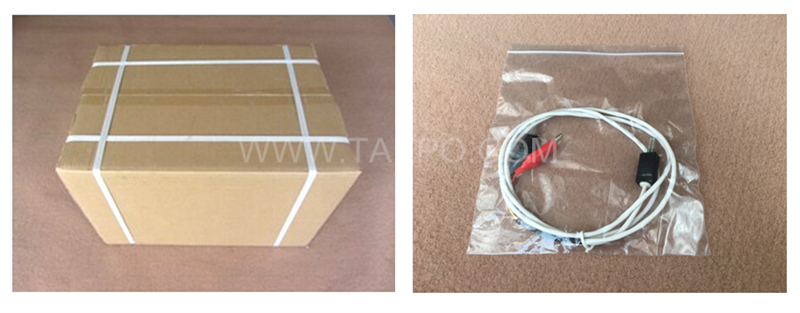 Packing picture for 2-pole NT connection cord, test plug to alligator clip, 1.5m