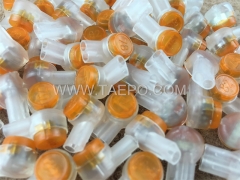 UY2 butt connector, 2-wire, 0.4-0.9mm conductor, max insulation 2.08mm, dual pins, gel filled