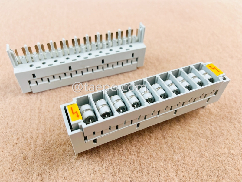 10 pairs 3-pole over-voltage protection magazine for LSA module, with GDT arrester