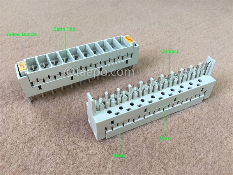 Illustration pictures for 10 pairs 3-pole over-voltage protection magazine for LSA module