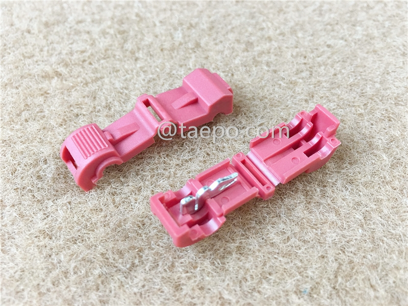 951 self-stripping electrical tap connectors, 1-wire, AWG22-18 conductor, single pin, red