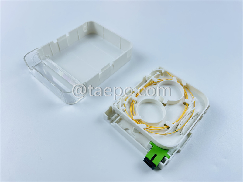 Fiber termination box (FTB), indoor, SC, 1 fiber,  plastic housing, 115x86x22mm, without adapters, pigtails