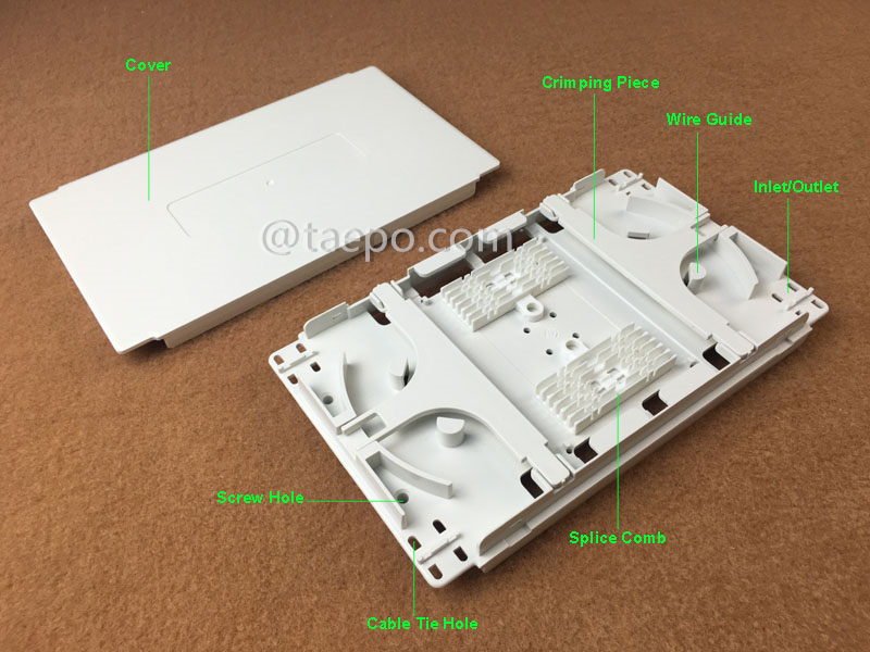 Illustration pictures for Fiber splice tray, 12 fibers, plastic with snap-on cover,  hot melt 2pcs 6F comb