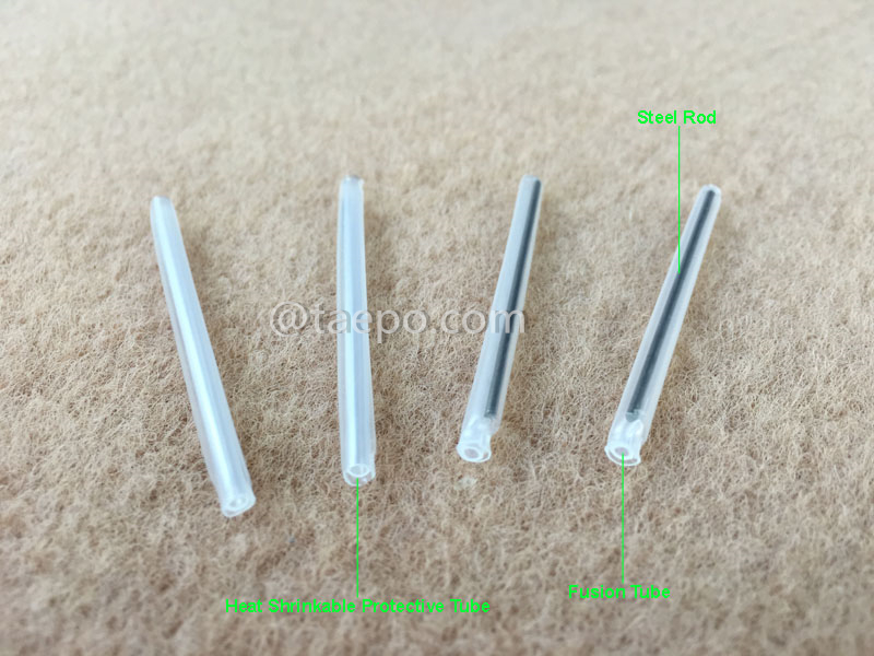 Illustration pictures for Heat shrink sleeves, bunchy fiber, 60mm in length, 1.0mm steel rod