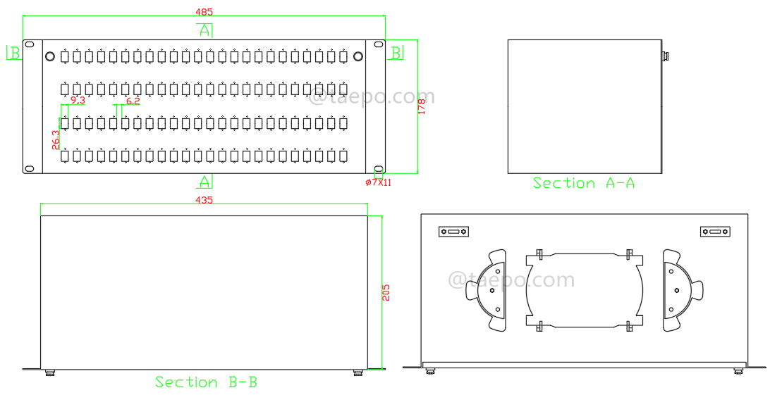 Drawing for Rack mounted ODF, 19