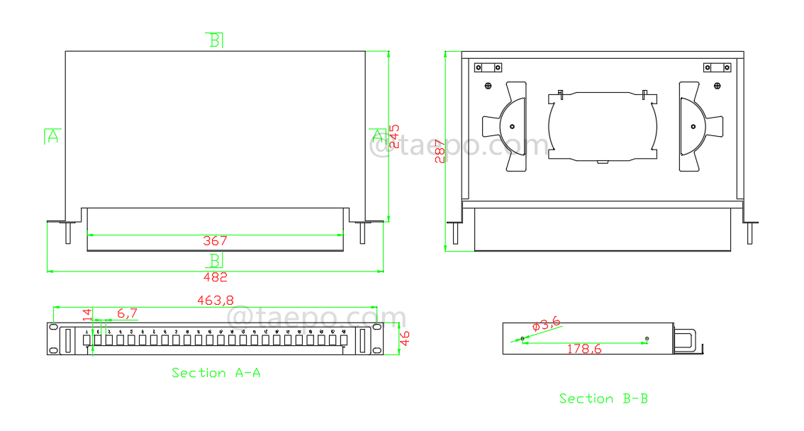 Drawing for Rack mounted ODF, 19