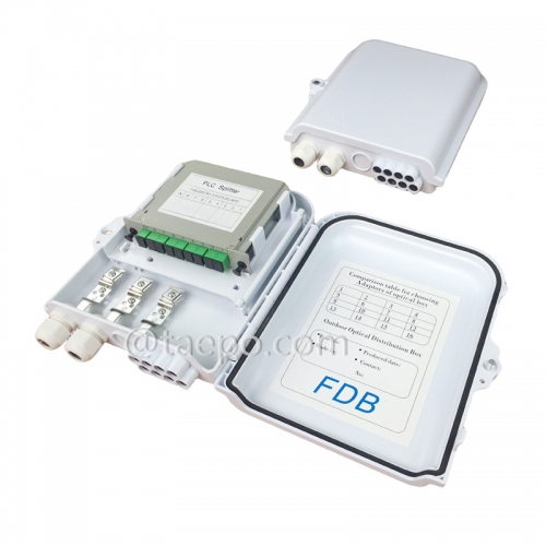 Fiber splitter box (FSB), outdoor, SC, 8 fibers, plastic housing
