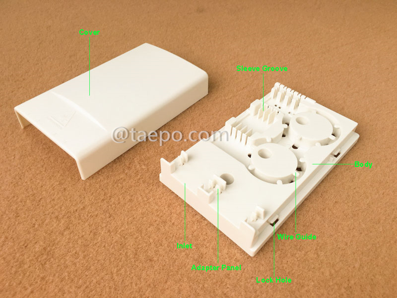 Illustration pictures for Fiber termination box (FTB), indoor, SC, 4 fibers, plastic housing