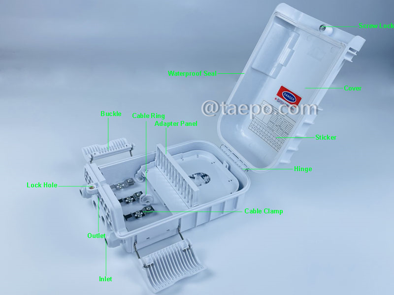 Illustration pictures for Fiber distribution box (FDB), outdoor, SC, 16 fibers, plastic housing